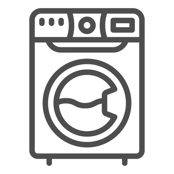 Ikona pračky, koncept úklidové služby, značka prádelny na bílém pozadí, ikona pračky ve stylu osnovy pro mobilní koncept a webdesign. Vektorová grafika. — Stockový vektor