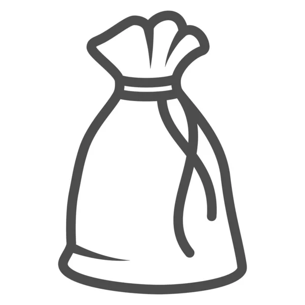 Icono de la línea del icono del saco de Papá Noel, concepto de año nuevo, signo de bolsa de regalo en fondo blanco, icono de la bolsa de Papá Noel de Navidad en estilo de esquema para el concepto móvil y el diseño web. Gráficos vectoriales. — Vector de stock