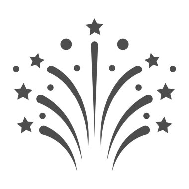 Yeni yıl havai fişekleri, ince çizgi ikonu, yeni yıl konsepti, beyaz arka planda bayram selamı tabelası, mobil ve web tasarımı için ana hatlı kutlama havai fişek ikonu. Vektör grafikleri.