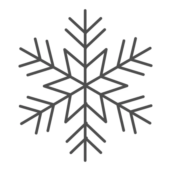 Snöflingor tunn linje ikon, nyårskoncept, frusen vinter flagor symbol på vit bakgrund, Snowflake ikon i kontur stil för mobila koncept och webbdesign. Vektorgrafik. — Stock vektor