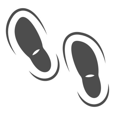 Kar ikonunda ayak izleri, kar günü konsepti, kış karında ayak izleri, beyaz arka planda bir çift bot işareti, karlı ayakkabı izi simgesi. Vektör grafikleri.