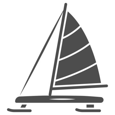 Buz teknesi katı ikonu, Dünya Karlı Günü konsepti, beyaz arka planda buz kırıcı işareti, mobil konsept ve web tasarımı için glyph tarzı buz yatı simgesi. Vektör grafikleri.