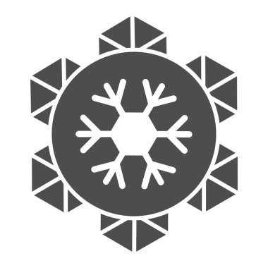 Dünya Kar Günü simgesi katı ikon, kış tatili konsepti, beyaz arka planda kar tanesi tabelası, Ocak ayı spor bayramı simgesi mobil için sembol. Vektör grafikleri.