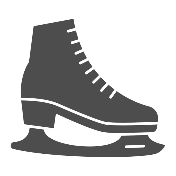 Skates solid icon, World snow day concept, Skating sign op witte achtergrond, Hockey skates symbool in glyph stijl voor mobiel concept en web design. vectorgrafieken. — Stockvector