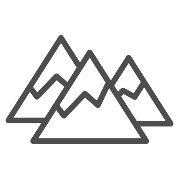 Kar çizgisi ikonuna sahip dağlar, Dünya Karlı Günü konsepti, beyaz arka planda kış dağı tabelası, mobil konsept ve web tasarımı için ana hatlı manzara ikonu. Vektör grafikleri. — Stok Vektör