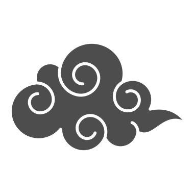 Bulut katı ikonu, hava tahmini konsepti, beyaz arka planda bulutlu işaret, mobil konsept ve web tasarımı için kabartma biçiminde bulutlu gökyüzü simgesi. Vektör grafikleri.