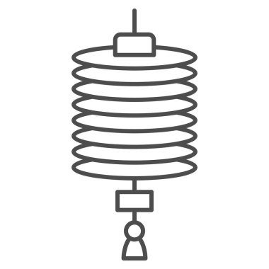 Çin feneri ince çizgi ikonu, Çin sonbahar festivali ortası konsepti, beyaz arka planda kağıt el feneri tabelası, web tasarımı için ana hatlarıyla Çin ikonuna fener asmak. Vektör grafikleri.