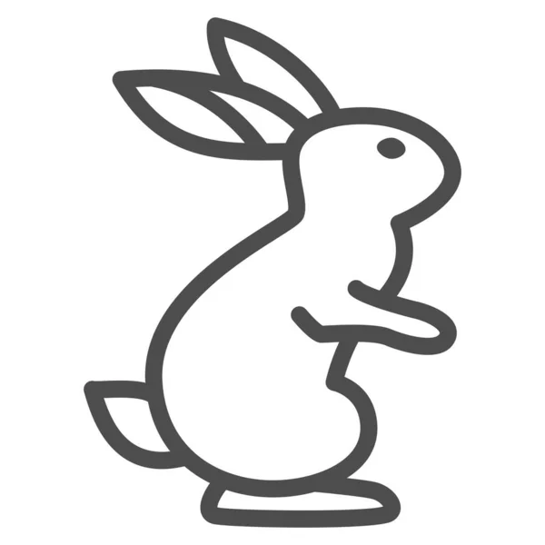 Tavşan çizgisi ikonu, vahşi hayvan konsepti, arka pençeli tavşan beyaz arka plan işareti, web tasarımı için ana hatları belirlenmiş orman ikonundan şirin tavşan. Vektör grafikleri. — Stok Vektör