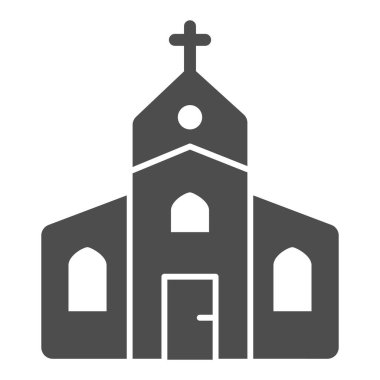 Kilise simgesi, Noel konsepti, beyaz arka planda dini tapınak tabelası, mobil konsept ve web tasarımı için Tanrı 'nın sembolü. Vektör grafikleri.