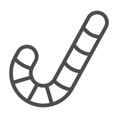 Şeker kamışı çizgisi ikonu, Noel ve Yeni Yıl konsepti, beyaz arka planda tatil tatlı tabelası, çizgili lolipop ikonu mobil konsept ve web tasarımı için tasarım tarzında. Vektör grafikleri.