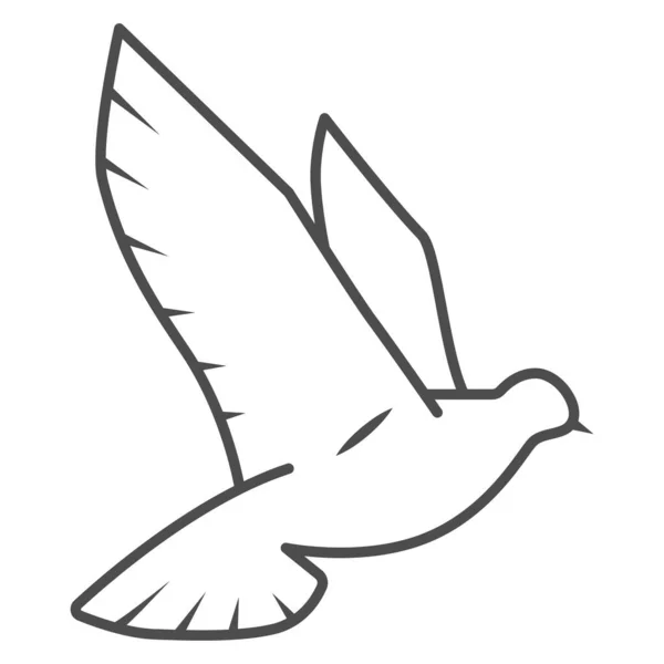 Friedenstaube-Symbol, Weltfriedenskonzept, Vogelschild auf weißem Hintergrund, fliegende Taube-Symbol im Umrissstil für mobiles Konzept und Webdesign. Vektorgrafik. — Stockvektor