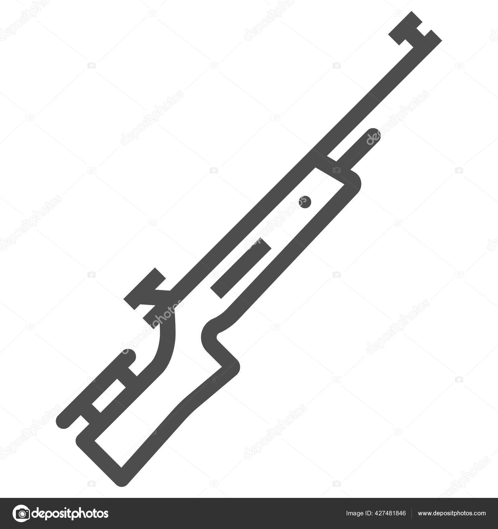 Sniper Rifle Icon, Two Crossed Guns on White Stock Vector - Illustration of  rifle, arms: 104557902