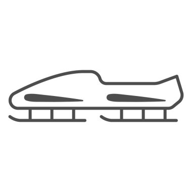 Bobsleigh kızağı ince çizgi ikonu, Kış sporu konsepti, beyaz arka planda Bobsled tabelası, mobil konsept ve web tasarımı için Bobsleigh simgesi. Vektör grafikleri.