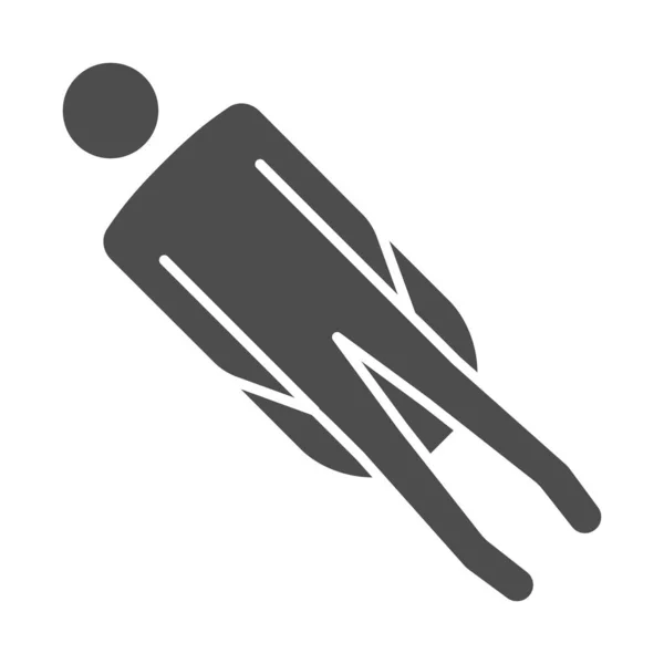 Слінг суцільна ікона, концепція зимового спорту, слінг знак на білому тлі, людина, що їде на санях іконка в стилі гліфі для мобільного концепту та веб-дизайну. Векторна графіка . — стоковий вектор