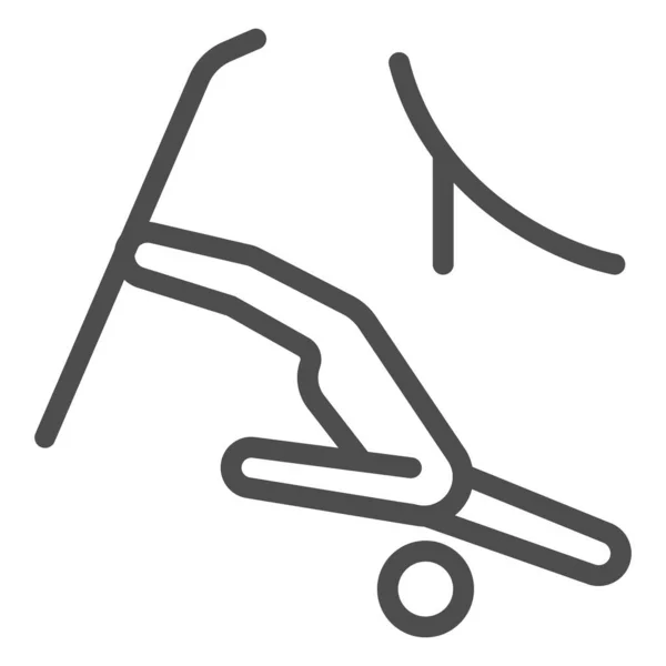 Icône de ligne de saut libre, concept de sport d'hiver, panneau de ski acrobatique sur fond blanc, icône de saut à ski dans le style de contour pour concept mobile et web design. Graphiques vectoriels. — Image vectorielle