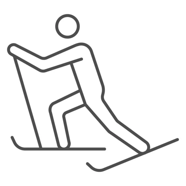 Cross-country skiing thin line icon, Winter sport concept, skier sign on white background, Cross country skier icon in outline style for mobile concept and web design. Vector graphics. — Stock Vector