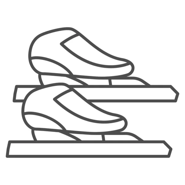 Skater korcsolyázik vékony vonal ikon, Téli sport koncepció, Korcsolyázás jel fehér alapon, Műkorcsolya szimbólum vázlatos stílusban a mobil koncepció és a web design. Vektorgrafika. — Stock Vector