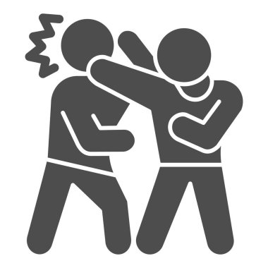 Haydutların sert ikonuna karşı kendini savunan bir adam, nefsi müdafaa kavramı, beyaz arka planda tabeladaki adamı yenen bir çocuk, web tasarımı için sembol şeklinde suç içeren adam. Vektör grafikleri.
