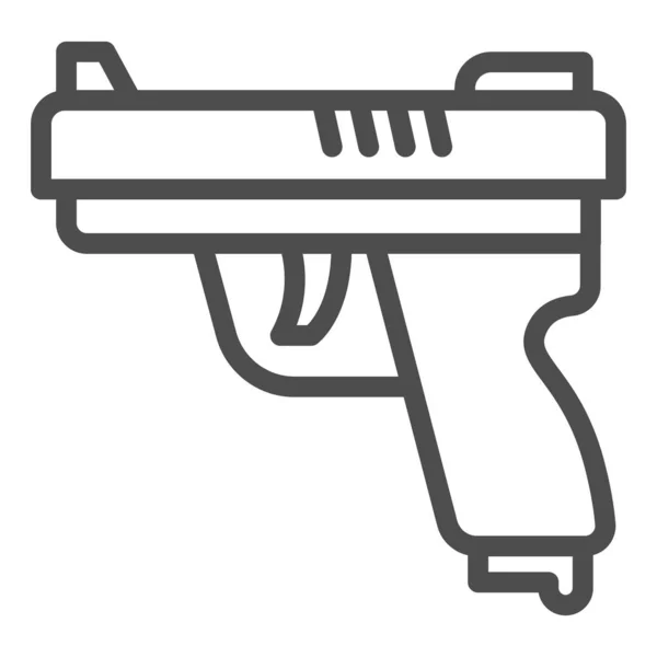 Icono de línea de pistola, concepto de defensa personal, letrero de pistola sobre fondo blanco, armas de fuego, arma para tiradores icono en estilo de esquema para el concepto móvil y diseño web. Gráficos vectoriales. — Vector de stock