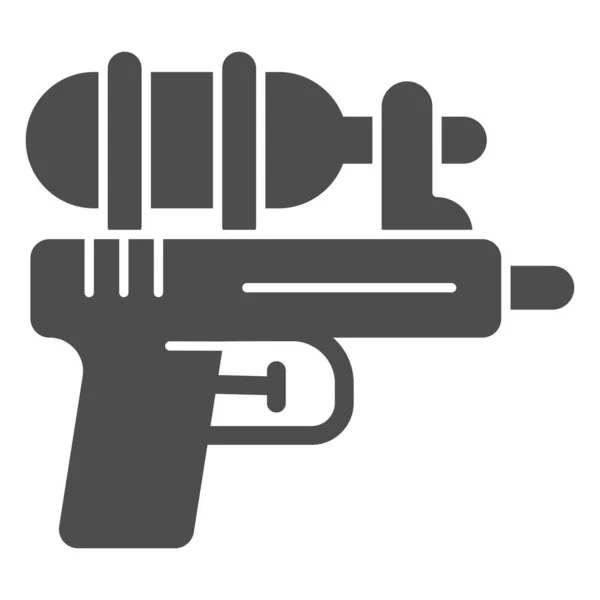 Vodní pistole plná ikona, Aquapark koncept, Beach Toys znak na bílém pozadí, hračka zbraň ikona v glyf stylu pro mobilní koncept a web design. Vektorová grafika. — Stockový vektor