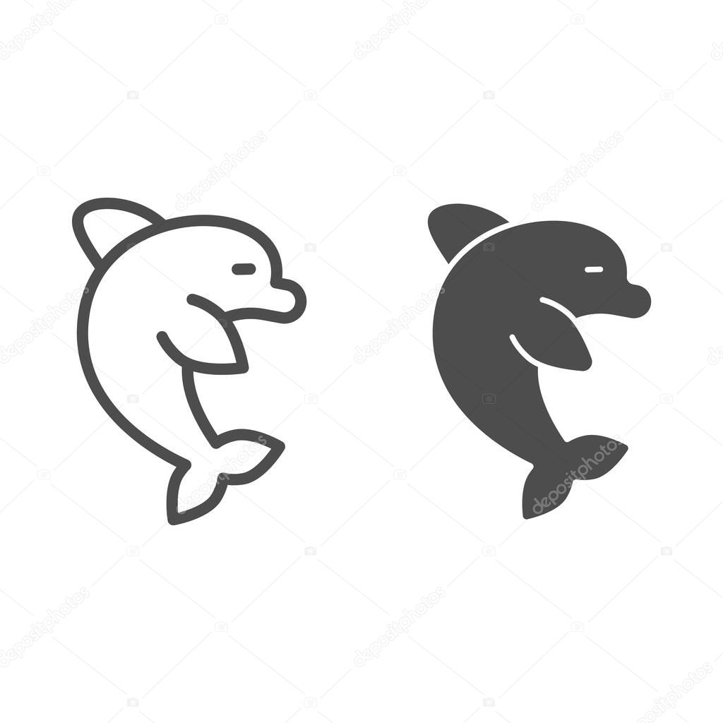 Dolphin Fish Jumping Mascot Cartoon Grafica di Designood · Creative Fabrica, image size:1024x1024
