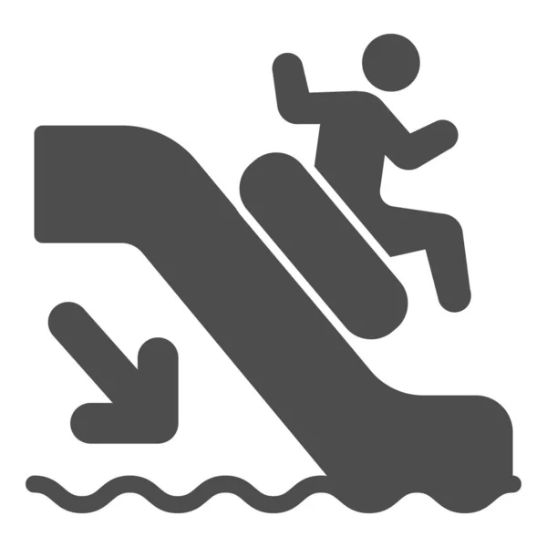 Man steigt auf dem Boot von Wasserrutsche solide Symbol, Aquapark-Konzept, Person auf Wasserrutsche Zeichen auf weißem Hintergrund, Aquapark Attraktion Symbol in Glyphen-Stil für mobile, Web. Vektorgrafik. — Stockvektor