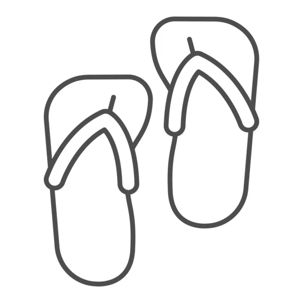 Slippers dunne lijn icoon, Aquapark concept, Flip flops teken op witte achtergrond, Beach slippers icoon in outline stijl voor mobiel concept en web design. vectorgrafieken. — Stockvector