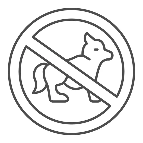 Zakaz wyprowadzania psów cienka ikona linii, koncepcja Aquapark, Brak znaków psów na białym tle, znak z wykreślonej ikony psa w stylu zarysu dla mobilnej koncepcji i projektowania stron internetowych. Grafika wektorowa. — Wektor stockowy