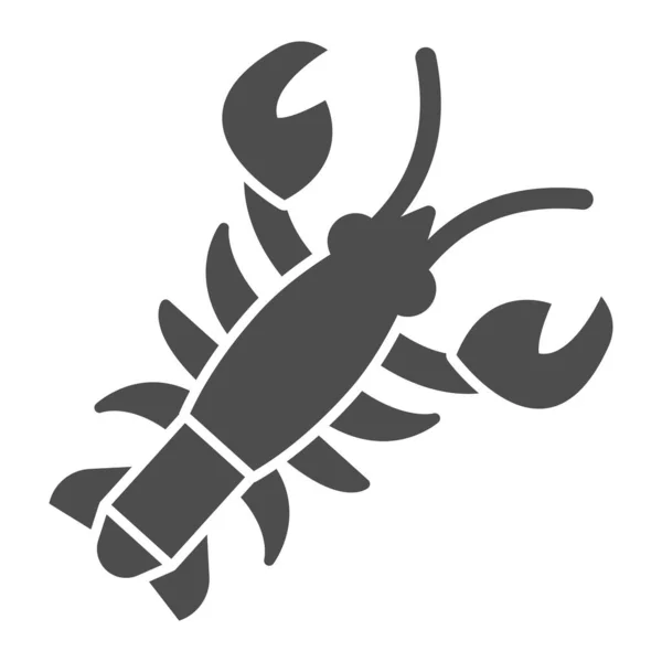 Crayfish solid icon, Fish market concept, lobster sign on white background, crawfish icon in glyph style for mobile concept and web design. Vector graphics. — Stock Illustration Crayfish solid icon, Fish market concept, lobster sign on white background, crawfish icon in glyph style for mobile concept and web design. Vector graphics. Stock Vector