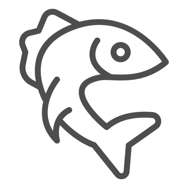 Ícone de linha de pique de peixe, Conceito de mercado de peixe, emblema de pesca Pike no fundo branco, Ícone de peixe no estilo esboço para o conceito móvel e web design. Gráficos vetoriais. — Vetor de Stock