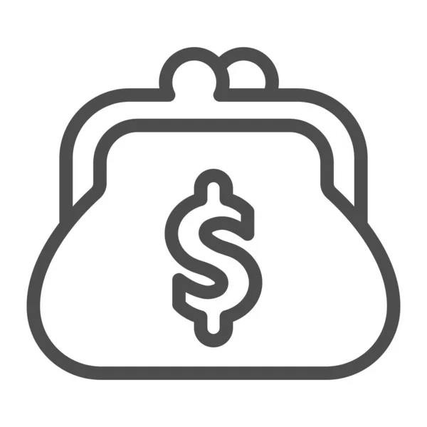 Dolar çizgisi ikonlu çanta, Kara Cuma konsepti, beyaz arka planda bozuk para işareti için retro çanta, cep telefonu ve web tasarımı için dolar işaretli cüzdan. Vektör grafikleri. — Stok Vektör
