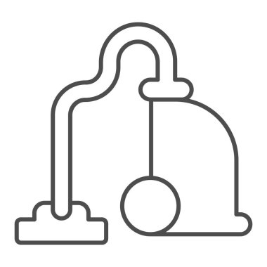 Elektrik süpürgesi, ince çizgi ikonu, hijyen rutini konsepti, beyaz arka planda ev aletleri imzası, mobil konsept ve web tasarımı için daha temiz bir simge. Vektör grafikleri.