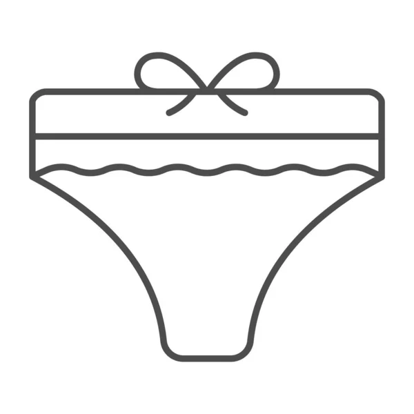 Women panties thin line icon, Hygiene routine concept, lingerie sign on white background, Pantie icon in outline style for mobile concept and web design. Vector graphics. — Stock Vector