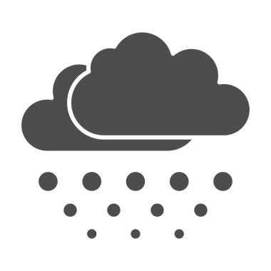 Bulutlardan kar yağar katı ikon, Dünya snowboard günü konsepti, beyaz zemin üzerinde karlı hava tabelası, mobil ve web tasarımı için simge şeklinde kar simgesi olan bulut. Vektör grafikleri.