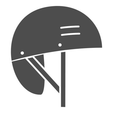 Koruyucu snowboard başlığı katı ikon, dünya snowboard günü konsepti, beyaz arka planda kayak kask tabelası, mobil ve web tasarımı için glifli kask ikonu. Vektör grafikleri.