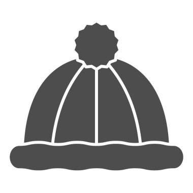 Kış şapkası katı ikonu, Dünya Snowboard Günü konsepti, beyaz arka planda kar kayağı kapağı tabelası, mobil konsept ve web tasarımı için glifli kapak simgesi. Vektör grafikleri.