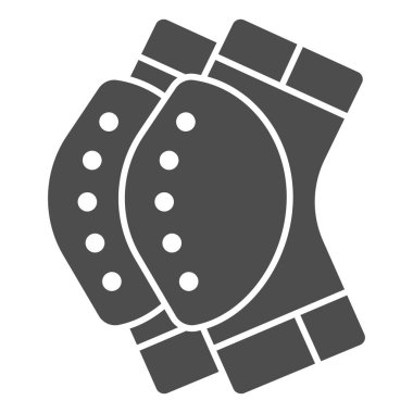 Koruyucu dizlikler sağlam ikon, dünya snowboard günü konsepti, beyaz arka planda kaykay koruyucu dişli tabelası, mobil ve web için glifli dizlik simgesi. Vektör grafikleri.