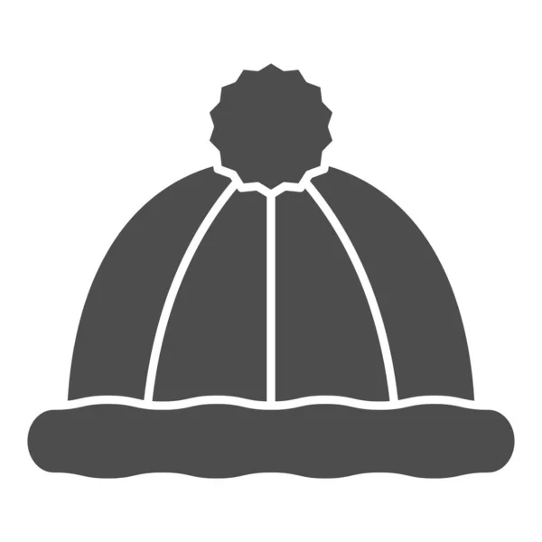 Значок зимней шляпы, концепция Всемирного дня сноуборда, знак зимней шапки на белом фоне, значок вязаной шапки в стиле глифа для мобильной концепции и веб-дизайна. Векторная графика. — стоковый вектор