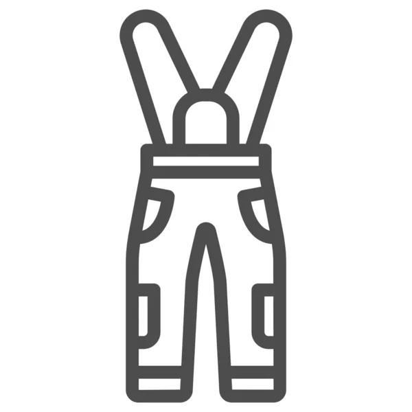 Jumpsuit Linie Symbol, World Snowboard Day Konzept, Sporthosen Zeichen auf weißem Hintergrund, Snowboard Hosen Symbol in Umriss Stil für mobiles Konzept und Web-Design. Vektorgrafik. — Stockvektor