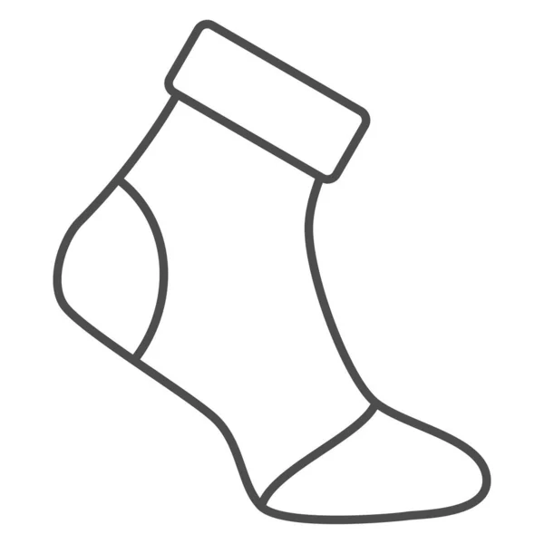 Icono de línea delgada de calcetines aislados, concepto de día de snowboard mundial, signo de uso de esquí sobre fondo blanco, icono de calcetines de protección de esquí en estilo de esquema para el concepto móvil y el diseño web. Gráficos vectoriales. — Vector de stock