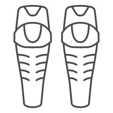 Snowboardcu Koruyucuları ince çizgi ikonu, Dünya snowboard günü konsepti, kayak kol koruyucuları beyaz arka planda imza atar, kaykay ya da snowboard pistleri taslak tarzında simge olur. Vektör grafikleri.