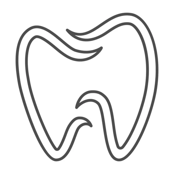Іконка тонкої лінії зубів, концепція Міжнародного дня стоматолога, знак стоматологічної допомоги на білому тлі, символіка значка зуба в стилі контур для мобільного та веб-дизайну. Векторна графіка . — стоковий вектор