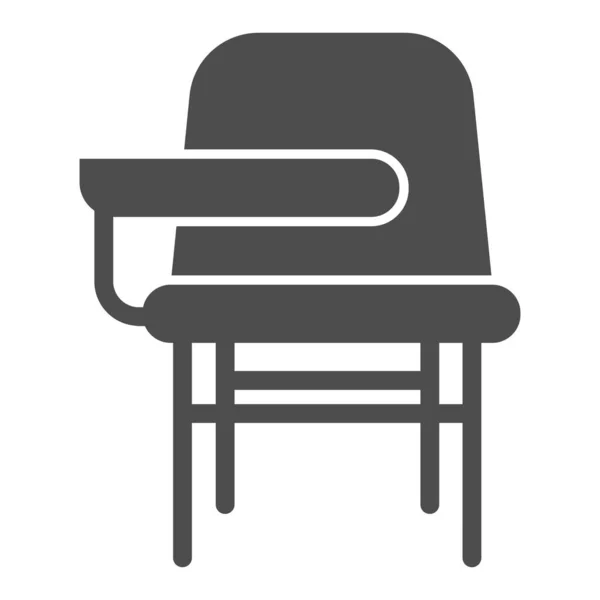 Skolskrivbord med stolsikon, skolkoncept, möbler för elever signerar på vit bakgrund, bords- och stolsikon i glyf-stil för mobilt koncept och webbdesign. Vektorgrafik. — Stock vektor