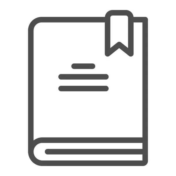 Notizbuch mit Lesezeichensymbol, Schulkonzept, Buch und Markierungsschild auf weißem Hintergrund, Schultagebuch und Lesezeichensymbol im Umrissstil für mobiles Konzept. Vektorgrafik. — Stockvektor