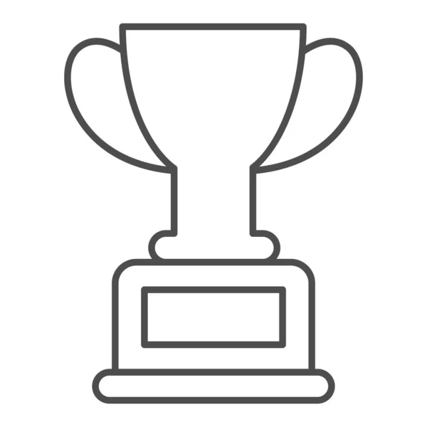 Winnaar beker dunne lijn pictogram, school concept, kampioen beker teken op witte achtergrond, beker pictogram in grote lijnen voor mobiele concept en web design. vectorgrafieken. — Stockvector