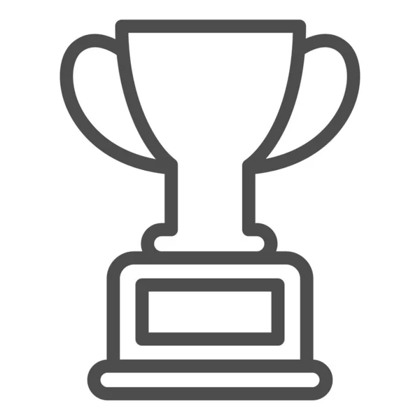 Icono de línea de copa ganadora, concepto de escuela, signo de copa campeón sobre fondo blanco, icono de copa en estilo de esquema para el concepto móvil y el diseño web. Gráficos vectoriales. — Archivo Imágenes Vectoriales