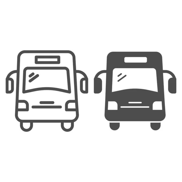 Školní autobusová linka a plná ikona, školní koncept, autobus pro studenty přihlásit na bílém pozadí, autobus pro žáky ikona v obrysu stylu pro mobilní koncept a web design. Vektorová grafika. — Stockový vektor