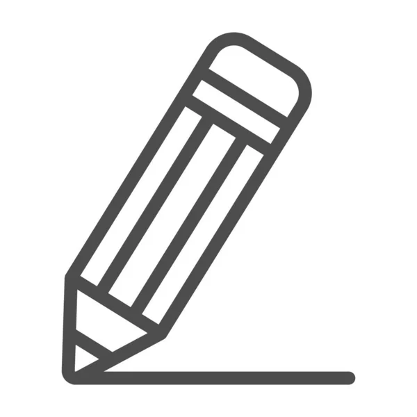Bleistiftlinie-Symbol, Schulkonzept, Zeichenstift-Zeichen auf weißem Hintergrund, Bleistift mit Streifensymbol im Umrissstil für mobiles Konzept und Webdesign. Vektorgrafik. — Stockvektor