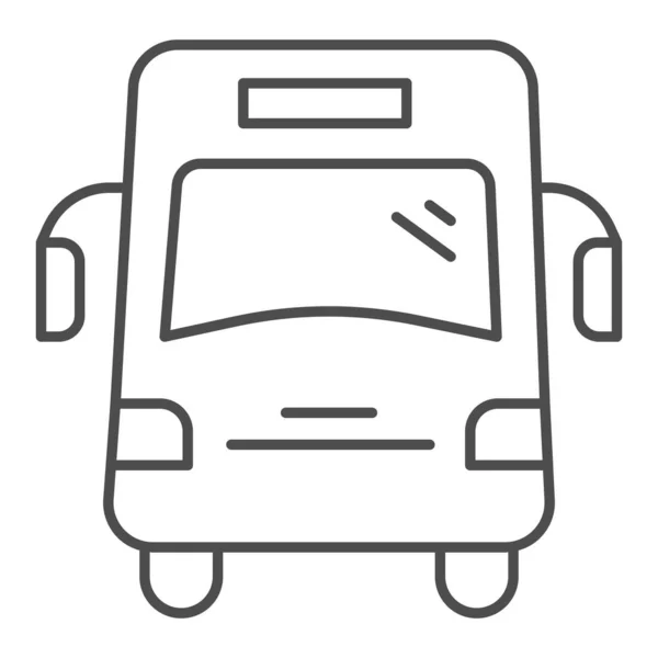 Okul otobüsü ince çizgi ikonu, okul konsepti, öğrenci otobusu beyaz arkaplan üzerine imza, öğrenci simgesi için otobüs mobil konsept ve web tasarımı için anahat tarzı simge. Vektör grafikleri. — Stok Vektör