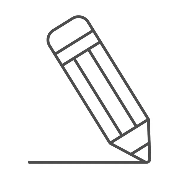 铅笔细线图标，学校概念，铅笔画线标识白色背景，铅笔与条纹图标轮廓风格的移动概念和网页设计。矢量图形. — 图库矢量图片
